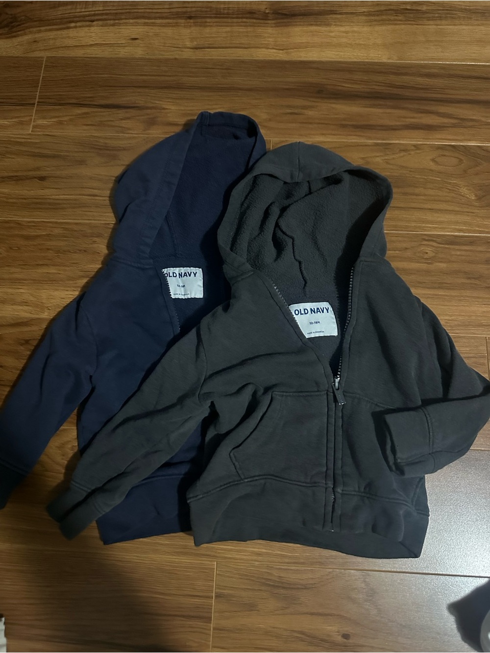 Old Navy Kids Hooded Zip Sweatshirts - Navy & Charcoal